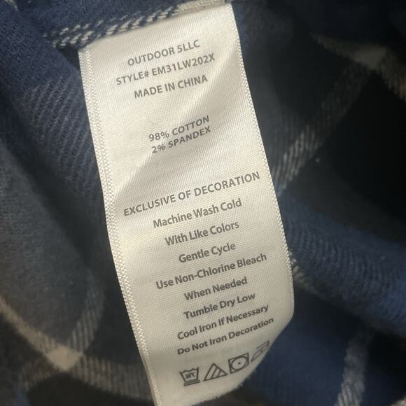 Eddie Bauer Shirt Mens XL Tall Blue Black Plaid Flannel Outdoor Cabin Lumberjack - Picture 7 of 11